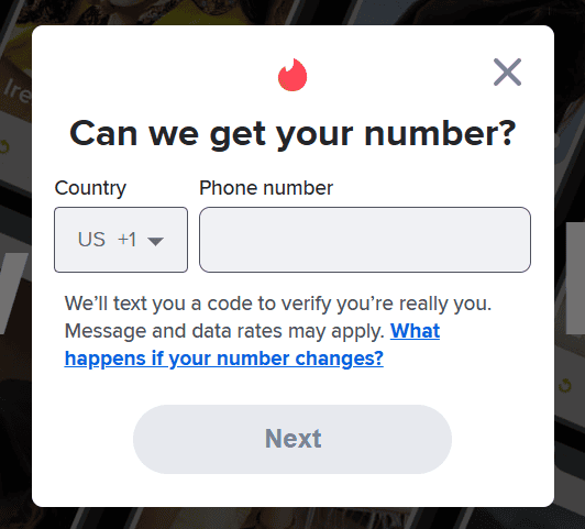 Aanmelden op Tinder met het DatingZest-nummer