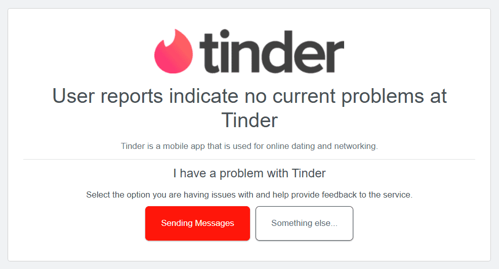 Vérifier si Tinder est en panne