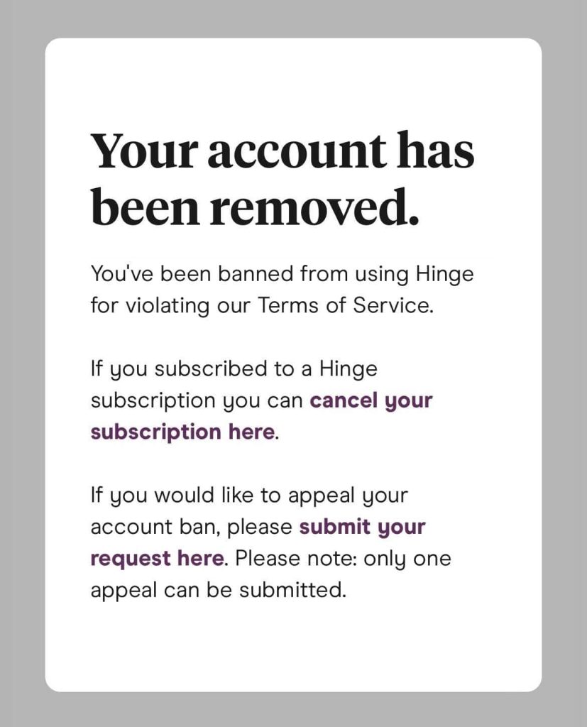 How to Recover a Banned Hinge Account Hard Reset