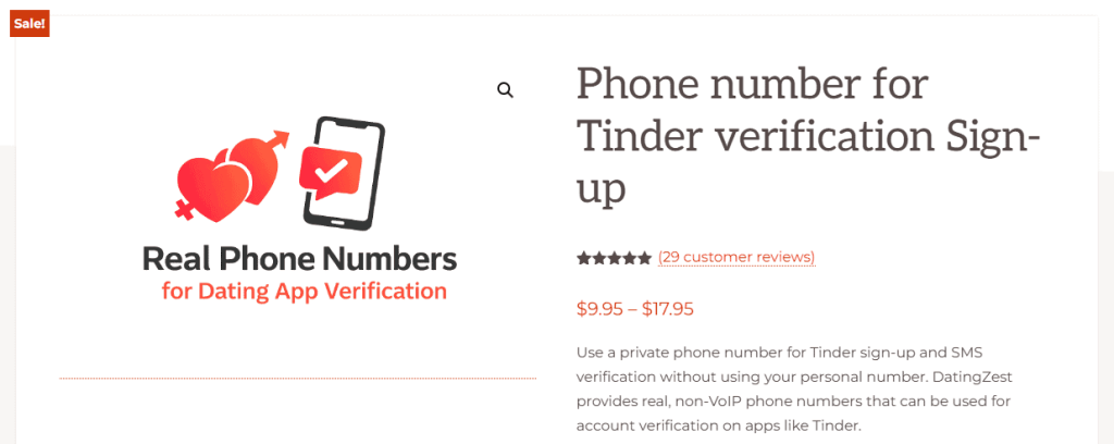 Obter um número DatingZest