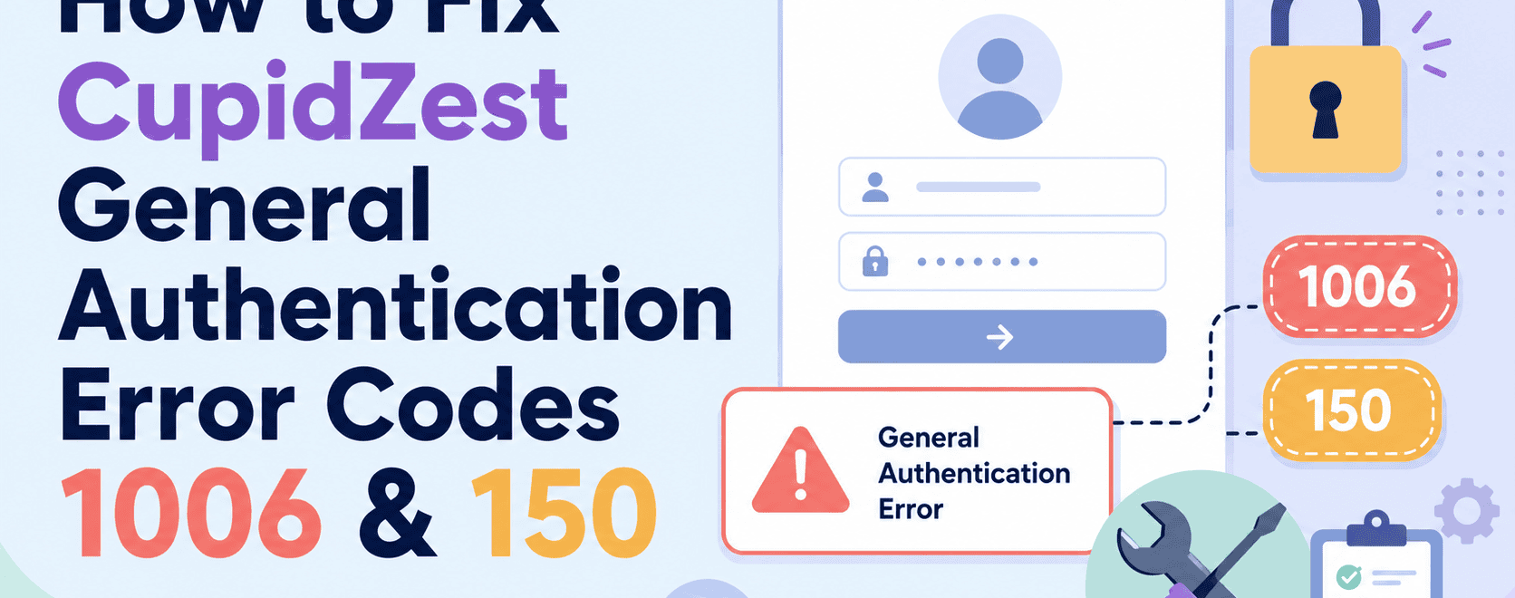 How to Fix CupidZest General Authentication Error Codes 1006 & 150